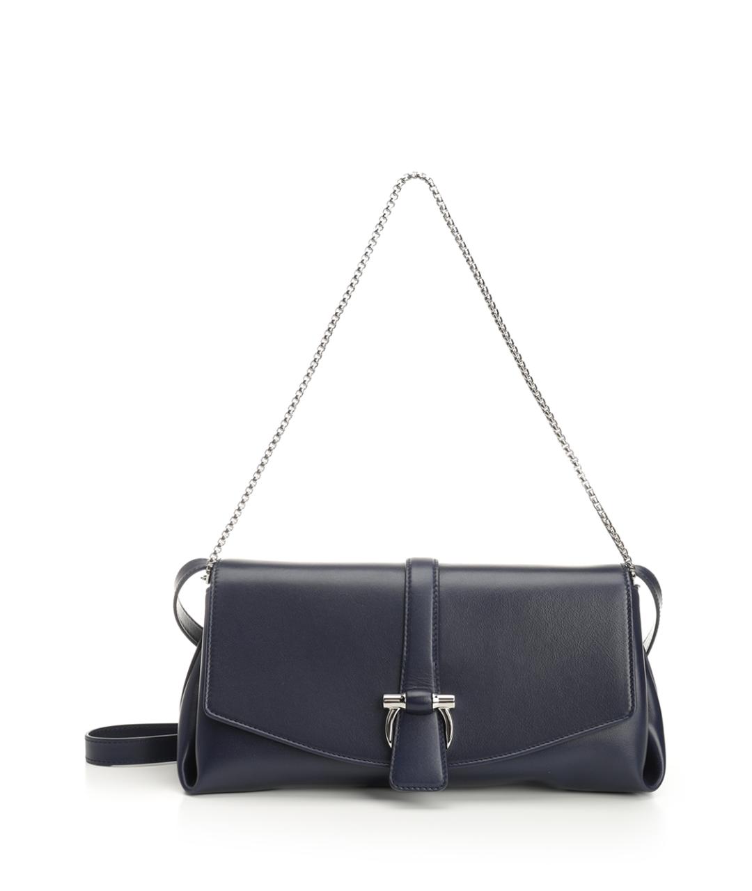 FERRAGAMO Синяя кожаная сумка с короткими ручками, фото 1