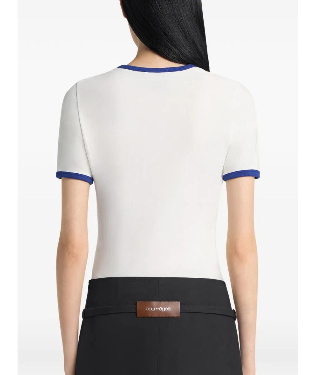 COURREGES Белая хлопковая футболка, фото 3