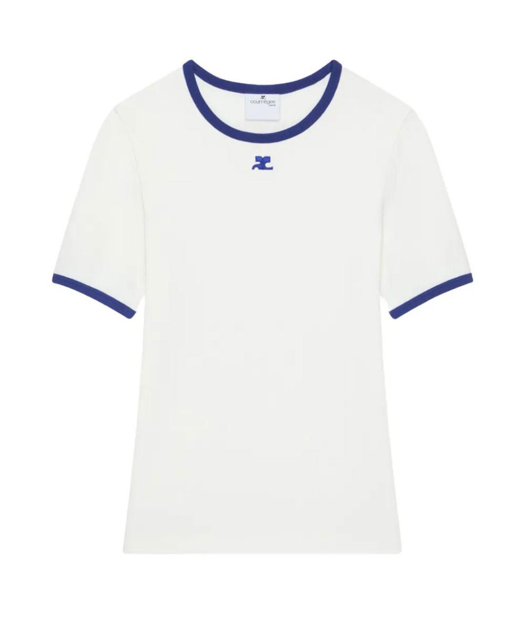 COURREGES Белая хлопковая футболка, фото 1