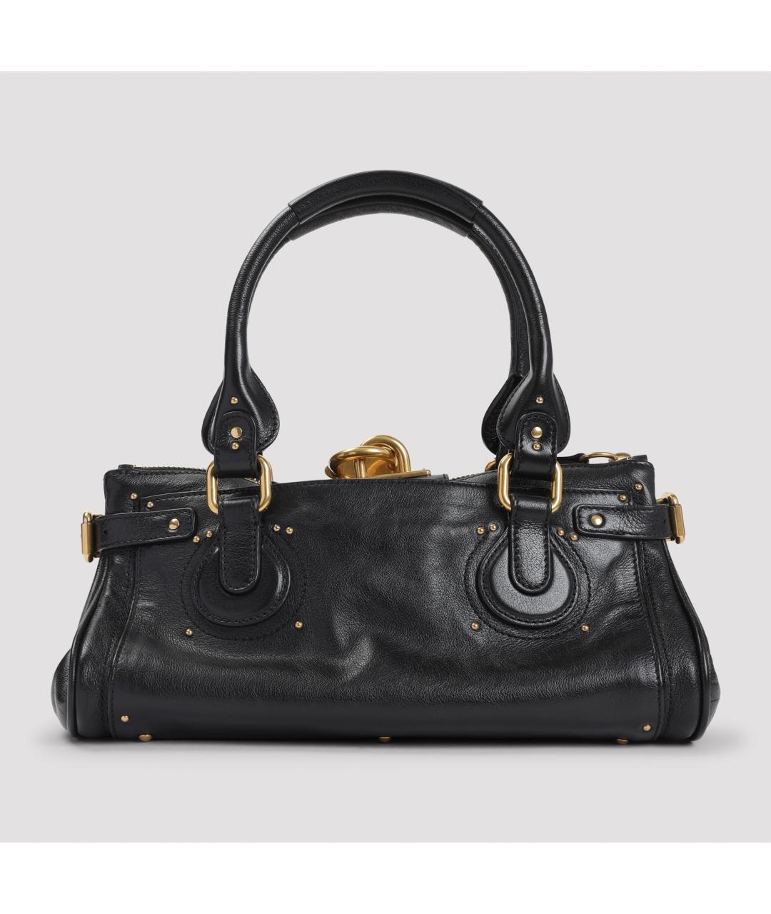 CHLOE Черная кожаная сумка с короткими ручками, фото 2
