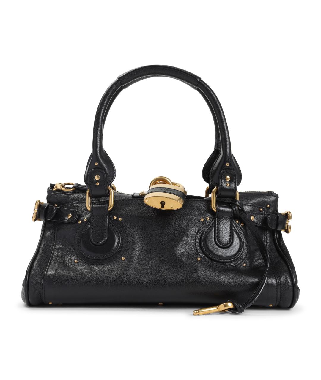 CHLOE Черная кожаная сумка с короткими ручками, фото 1