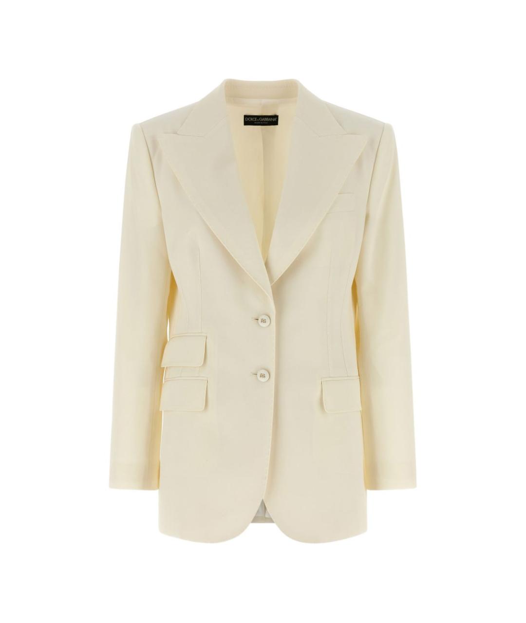 DOLCE&GABBANA Белый шерстяной жакет/пиджак, фото 1