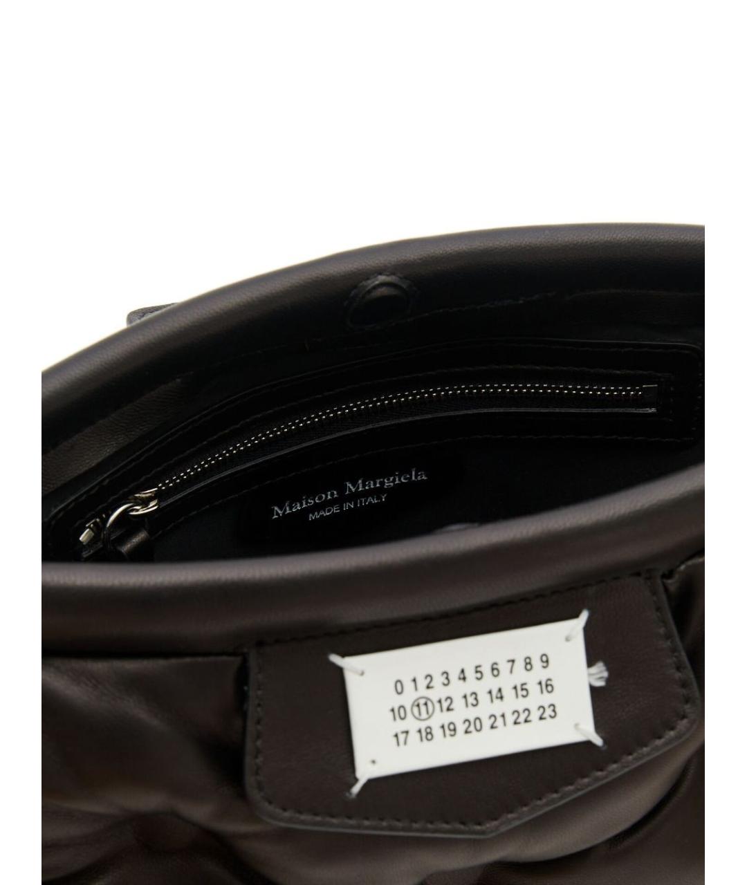 MAISON MARGIELA Черная кожаная сумка на плечо, фото 3