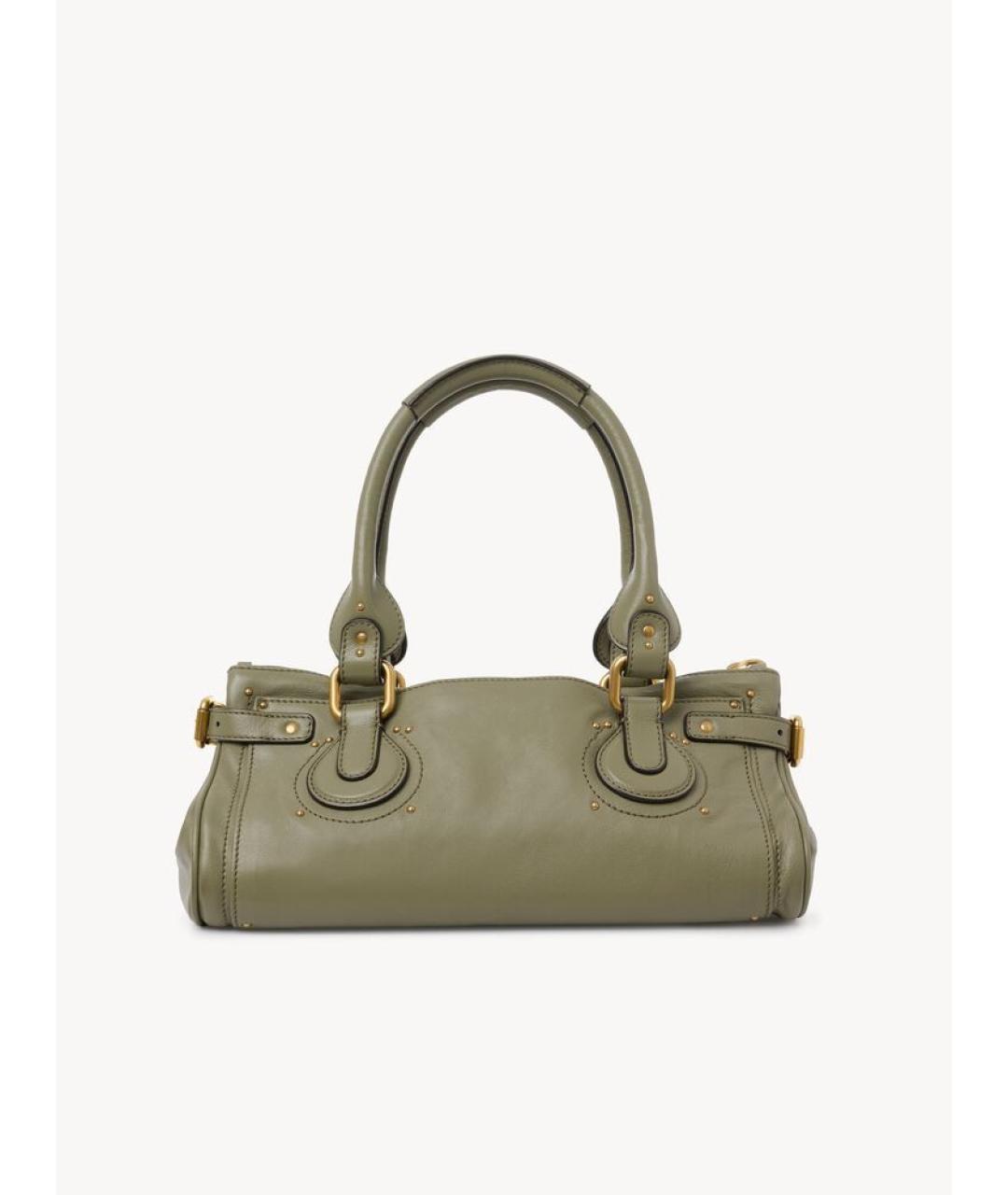 CHLOE Зеленая кожаная сумка с короткими ручками, фото 3