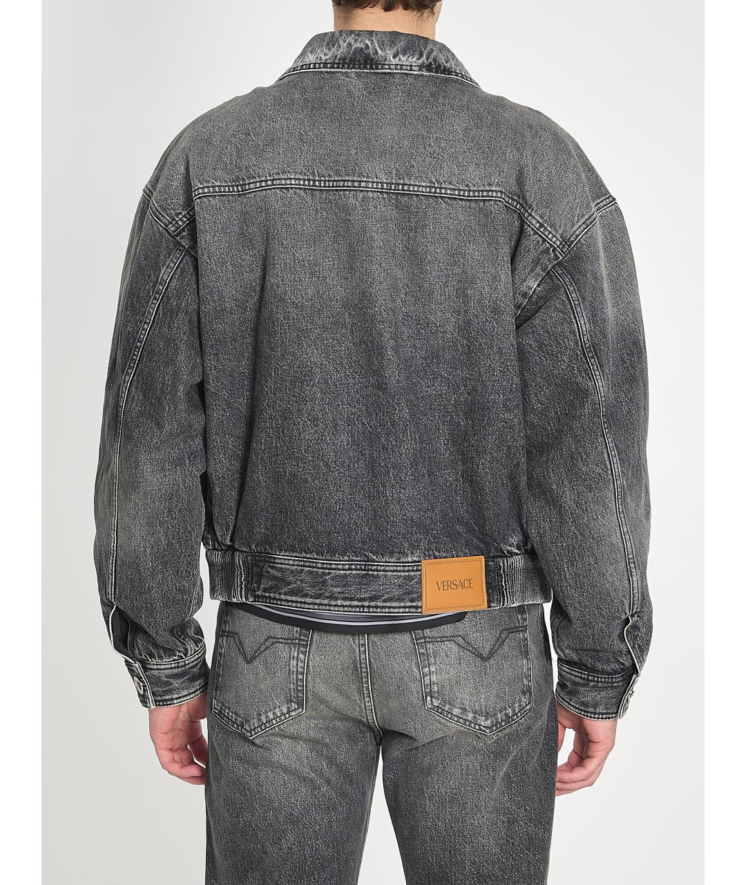 VERSACE Серая хлопковая куртка, фото 4