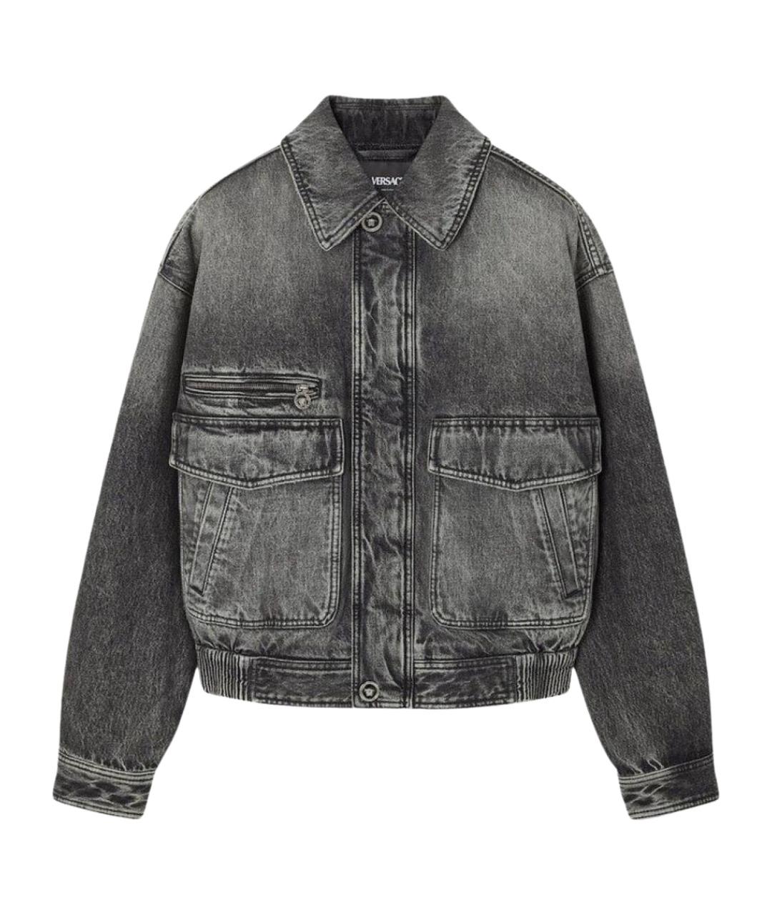 VERSACE Серая хлопковая куртка, фото 1