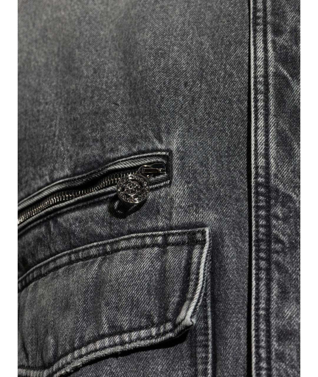 VERSACE Серая хлопковая куртка, фото 5