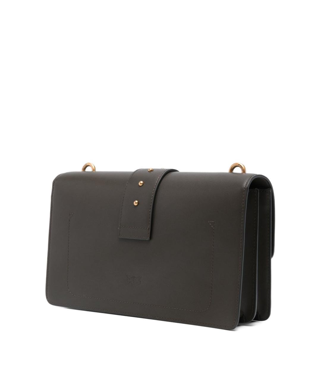 PINKO Коричневая кожаная сумка через плечо, фото 2