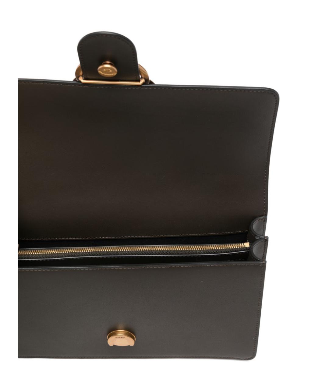 PINKO Коричневая кожаная сумка через плечо, фото 3