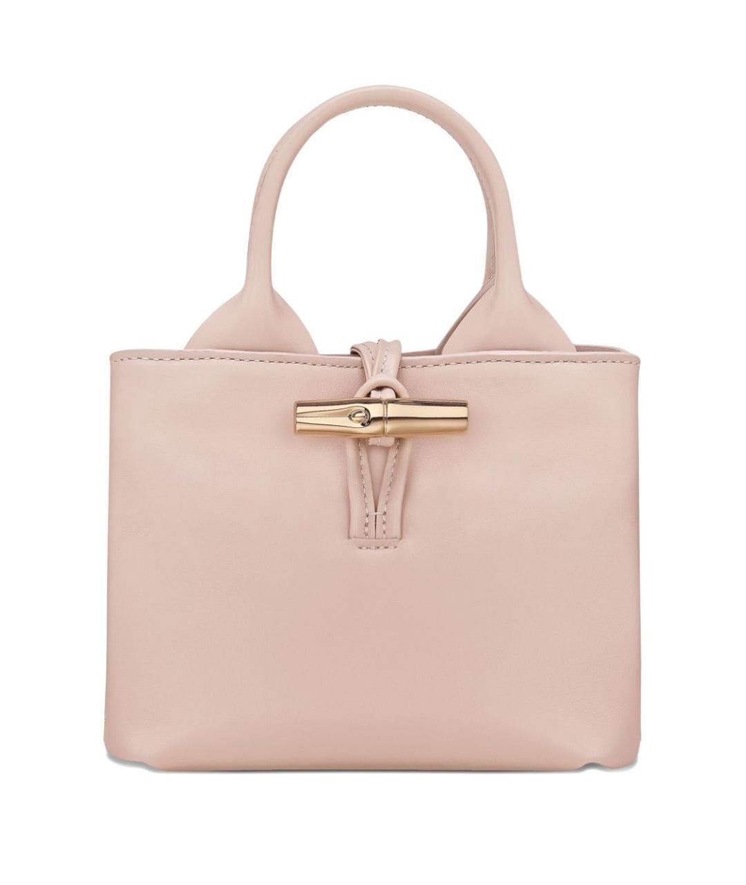 LONGCHAMP Розовая кожаная сумка с короткими ручками, фото 1