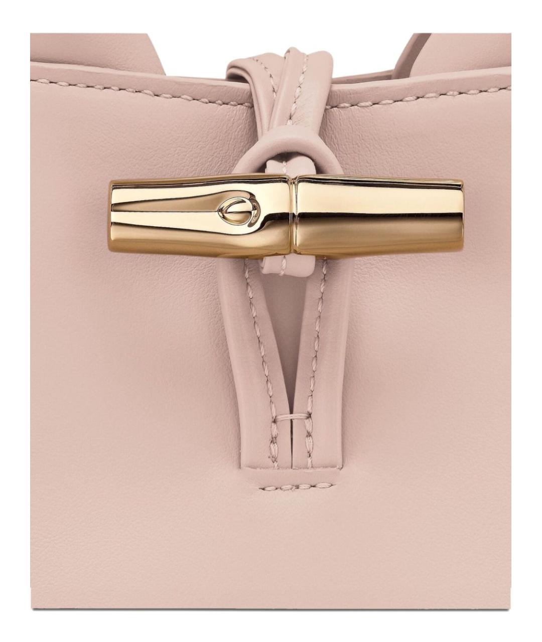 LONGCHAMP Розовая кожаная сумка с короткими ручками, фото 3