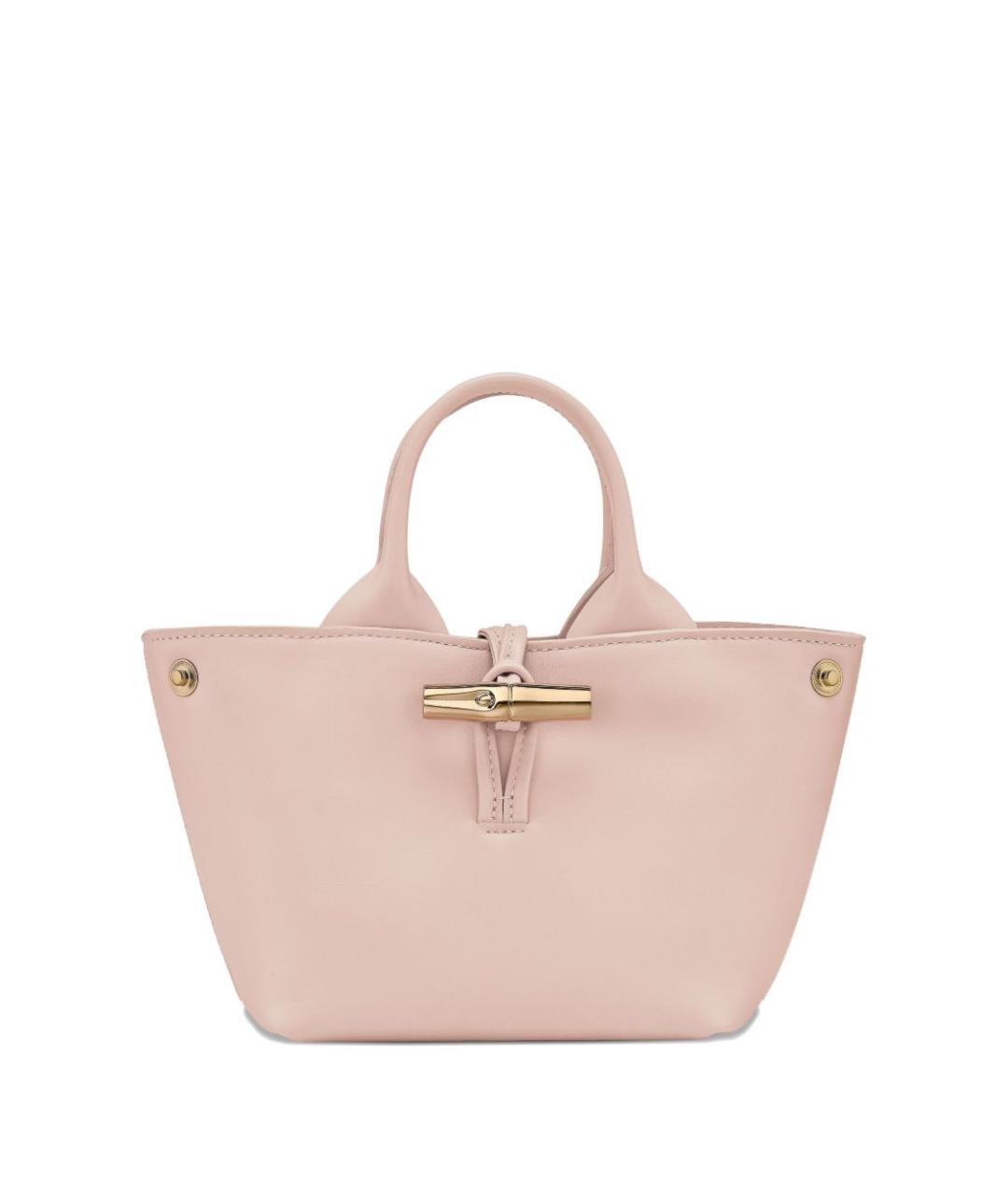 LONGCHAMP Розовая кожаная сумка с короткими ручками, фото 2