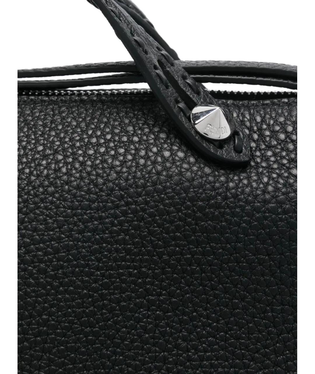 FENDI Черная кожаная сумка с короткими ручками, фото 4