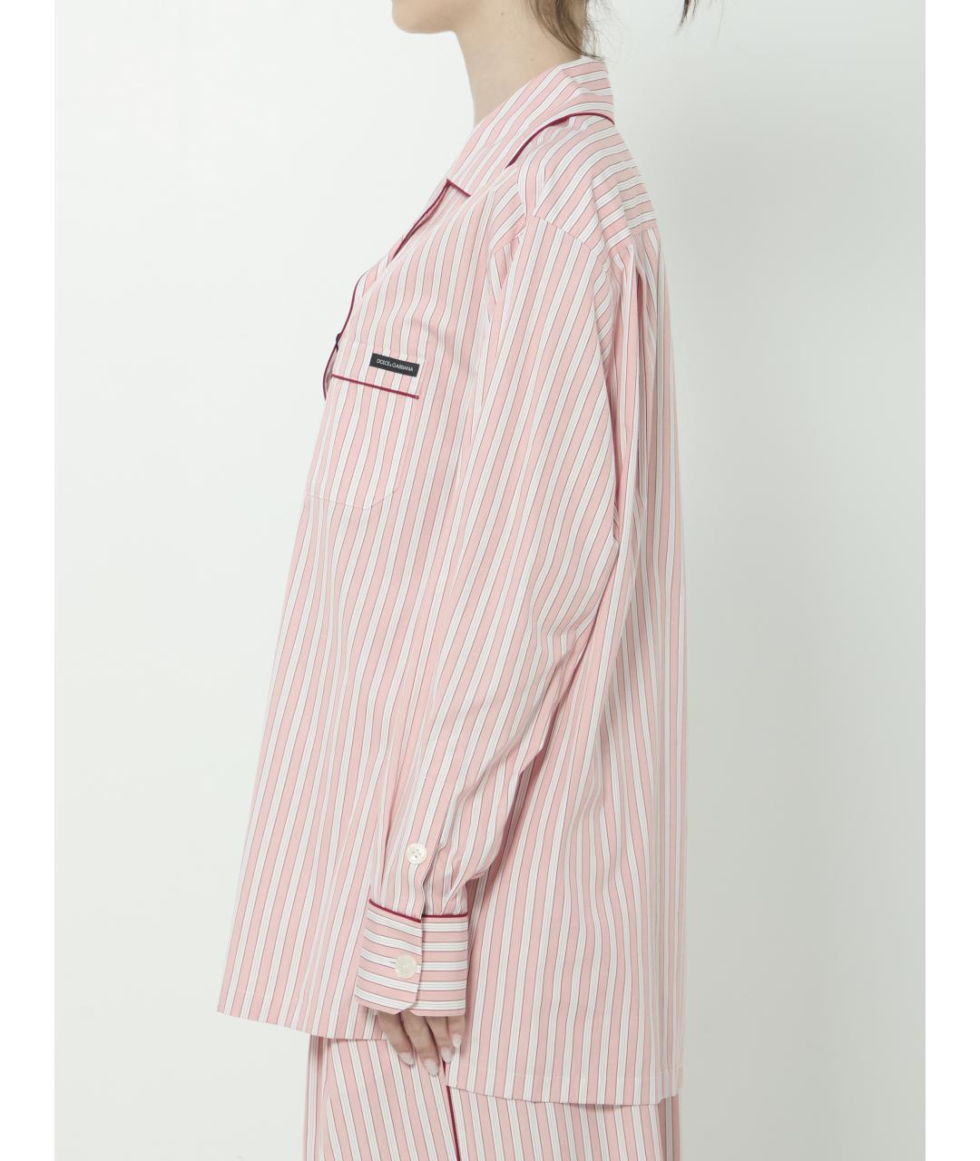 DOLCE&GABBANA Розовая хлопковая рубашка, фото 3