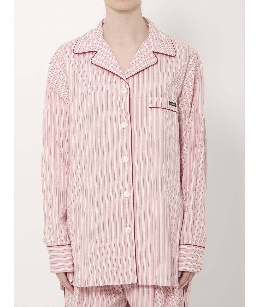 DOLCE&GABBANA Розовая хлопковая рубашка, фото 5