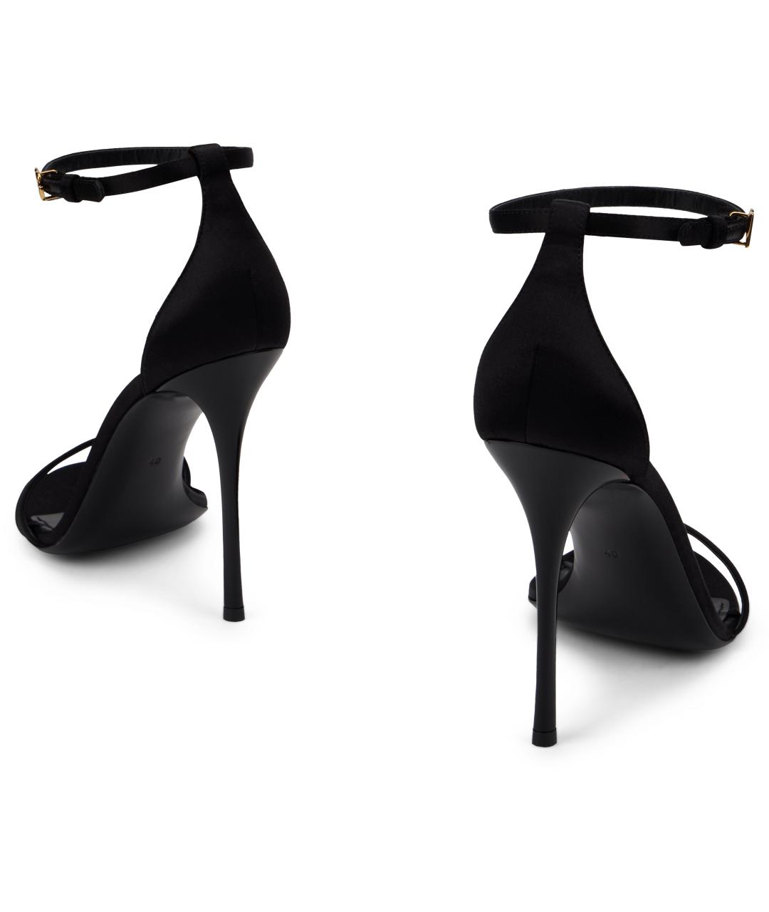 DOLCE&GABBANA Черные текстильные босоножки, фото 4