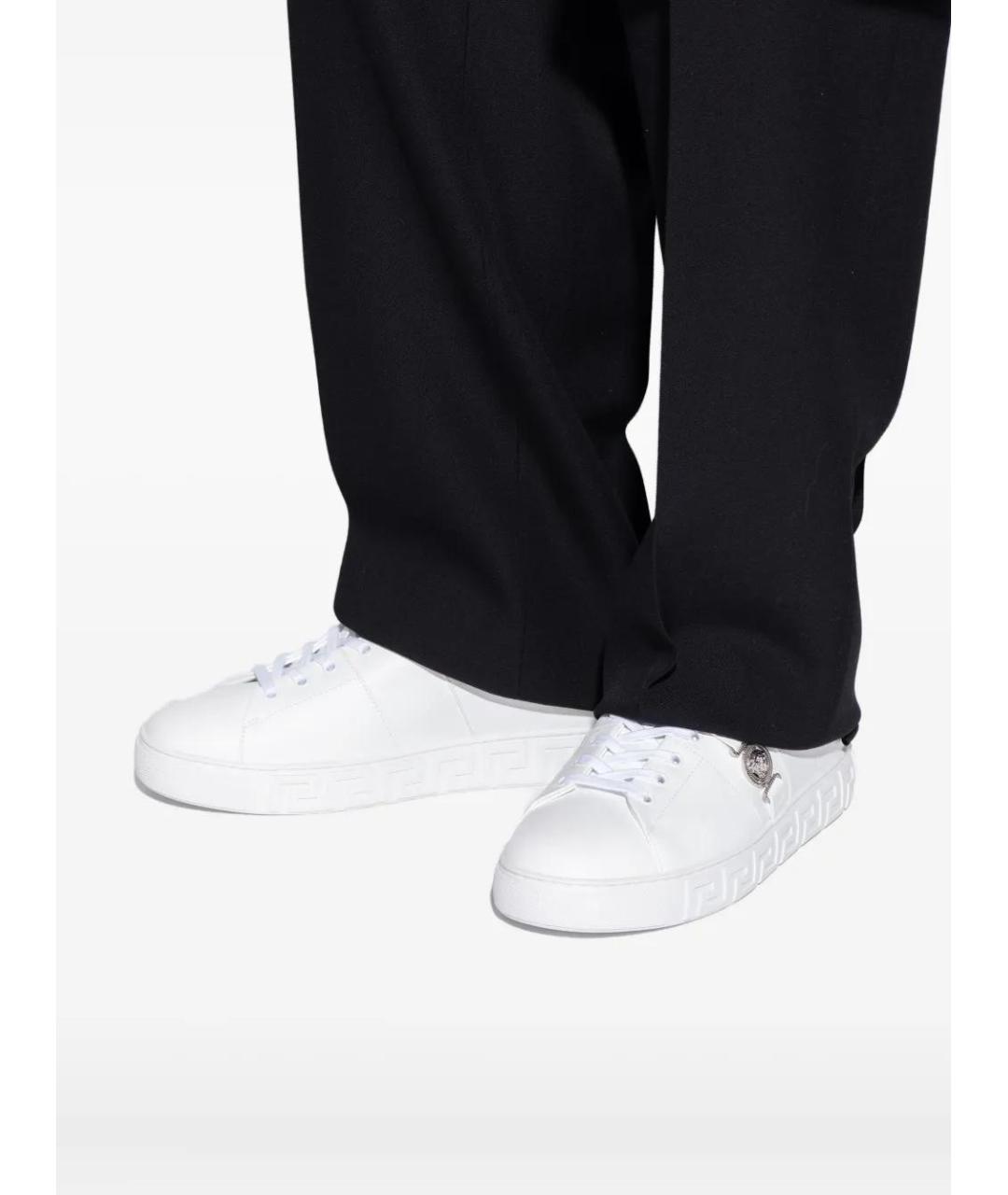 VERSACE Белые синтетические низкие кроссовки / кеды, фото 5