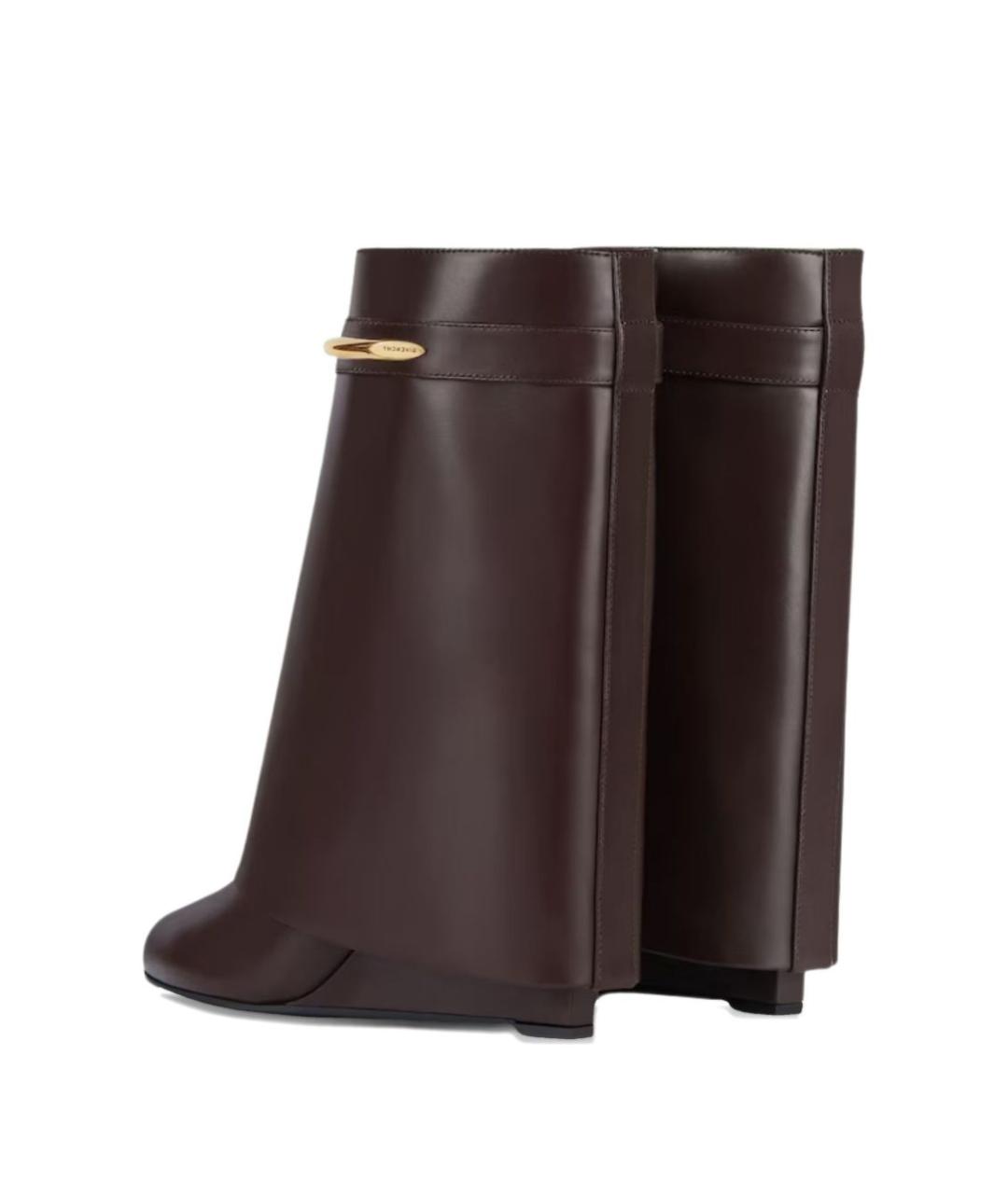 GIVENCHY Коричневые кожаные сапоги, фото 3