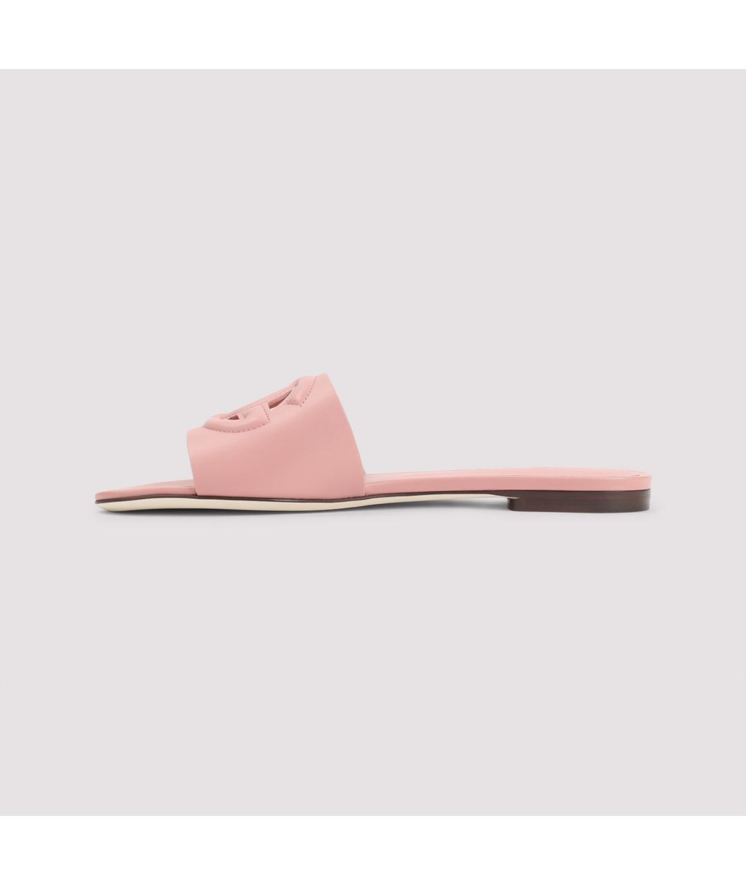 DOLCE&GABBANA Розовые кожаные сандалии, фото 2