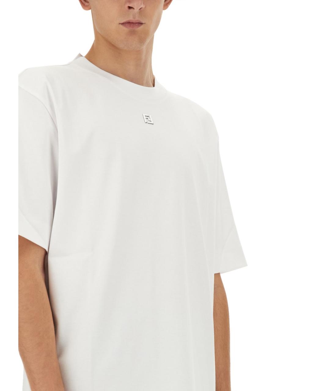 FENDI Белая хлопковая футболка, фото 4