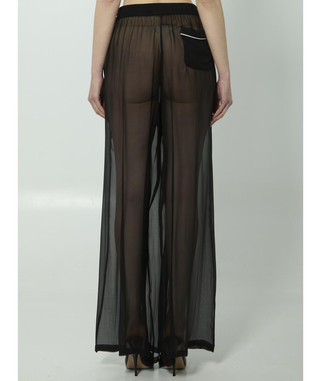 DOLCE&GABBANA Черные шелковые прямые брюки, фото 4