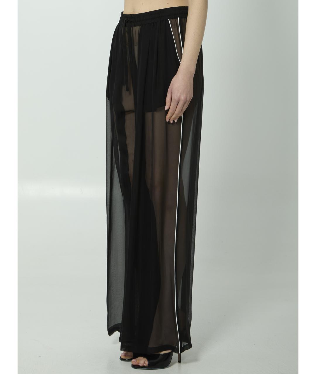 DOLCE&GABBANA Черные шелковые прямые брюки, фото 2