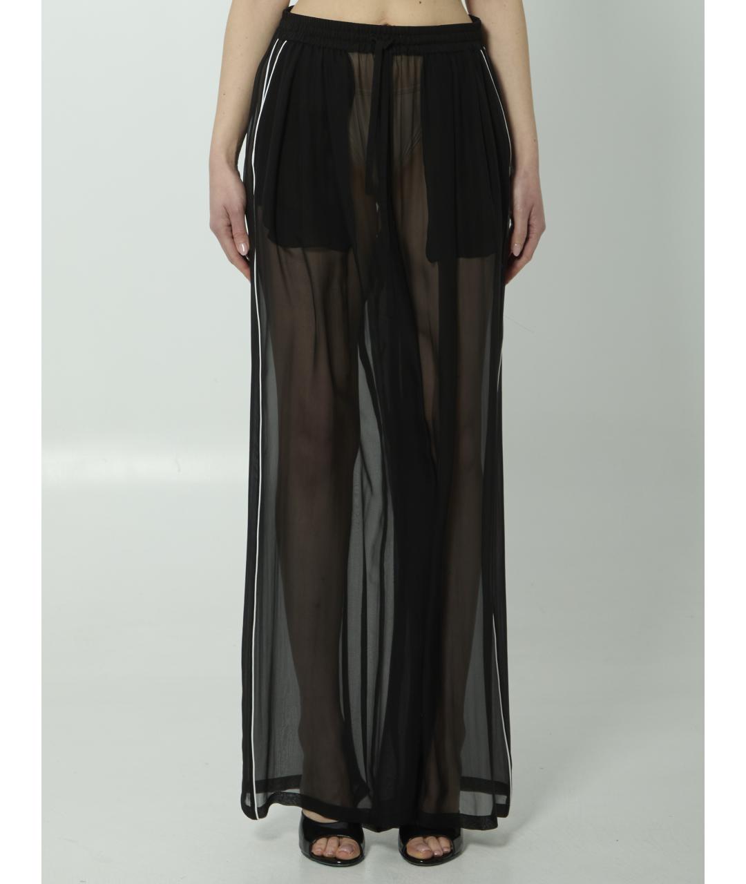 DOLCE&GABBANA Черные шелковые прямые брюки, фото 5