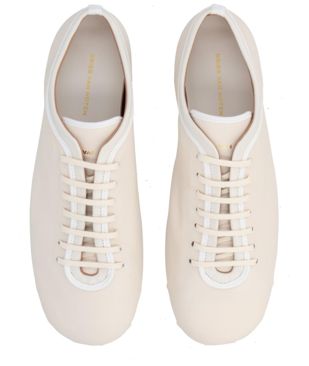 DRIES VAN NOTEN Белые кожаные кроссовки, фото 5