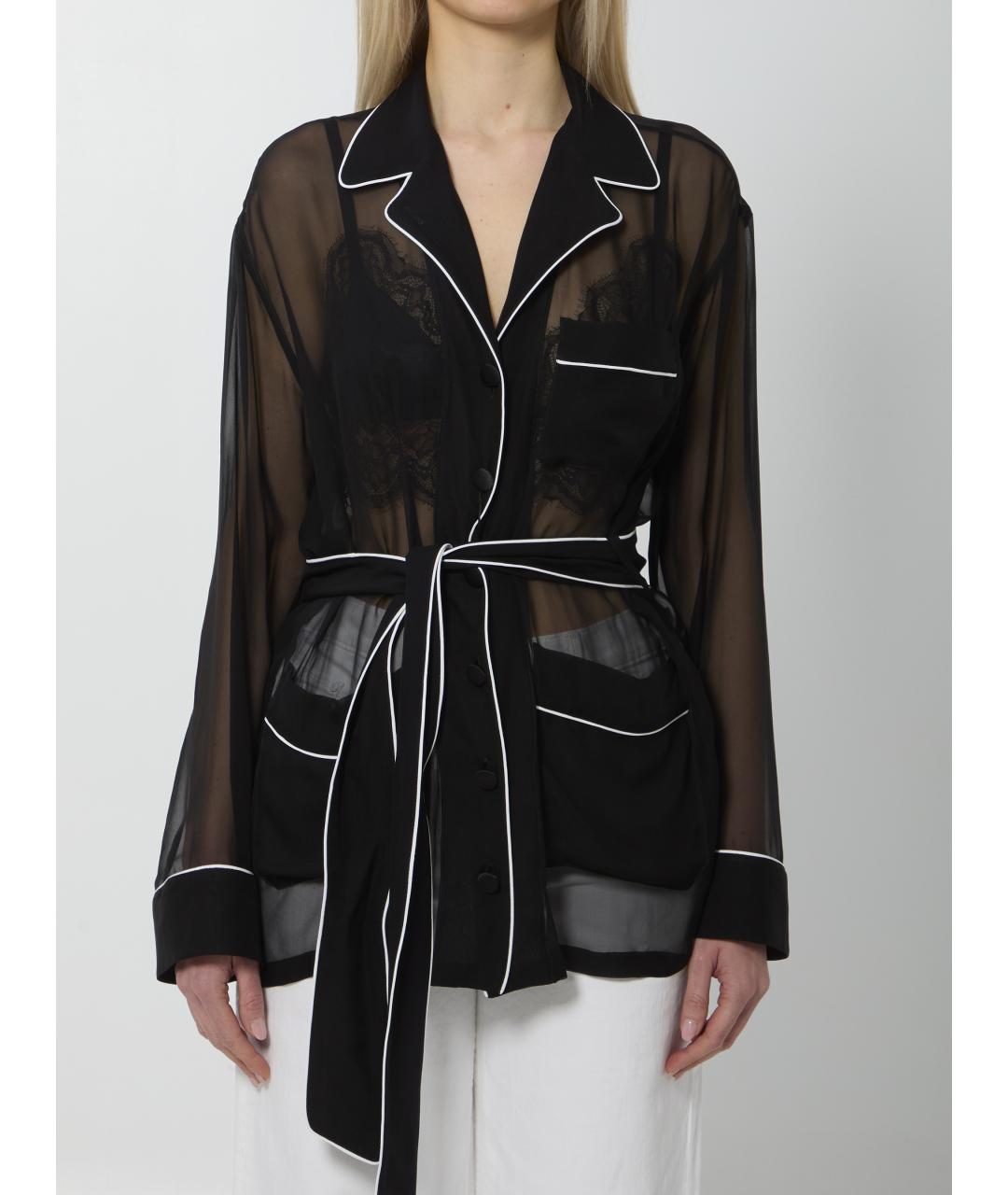 DOLCE&GABBANA Черная шелковая рубашка, фото 5