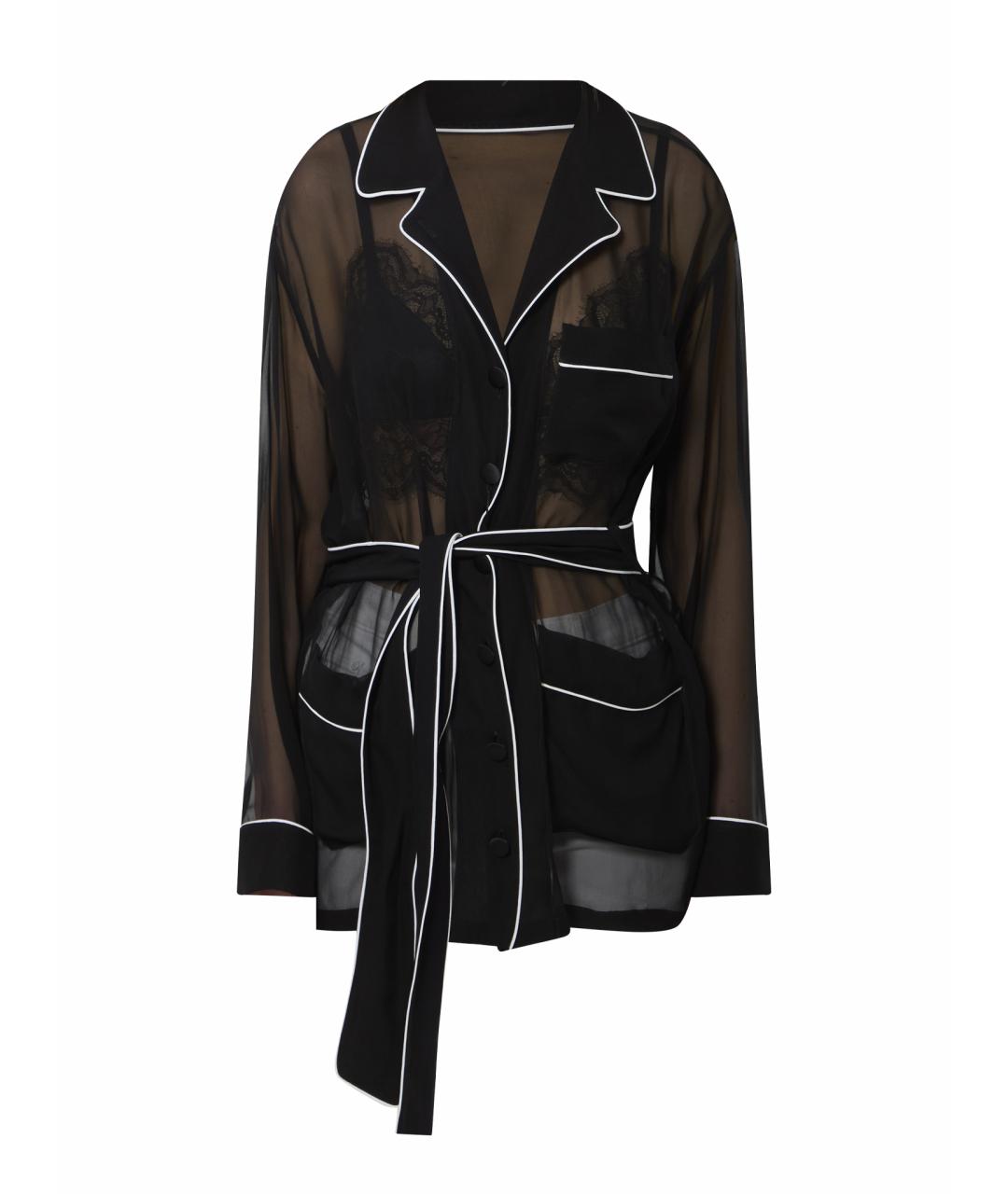 DOLCE&GABBANA Черная шелковая рубашка, фото 1