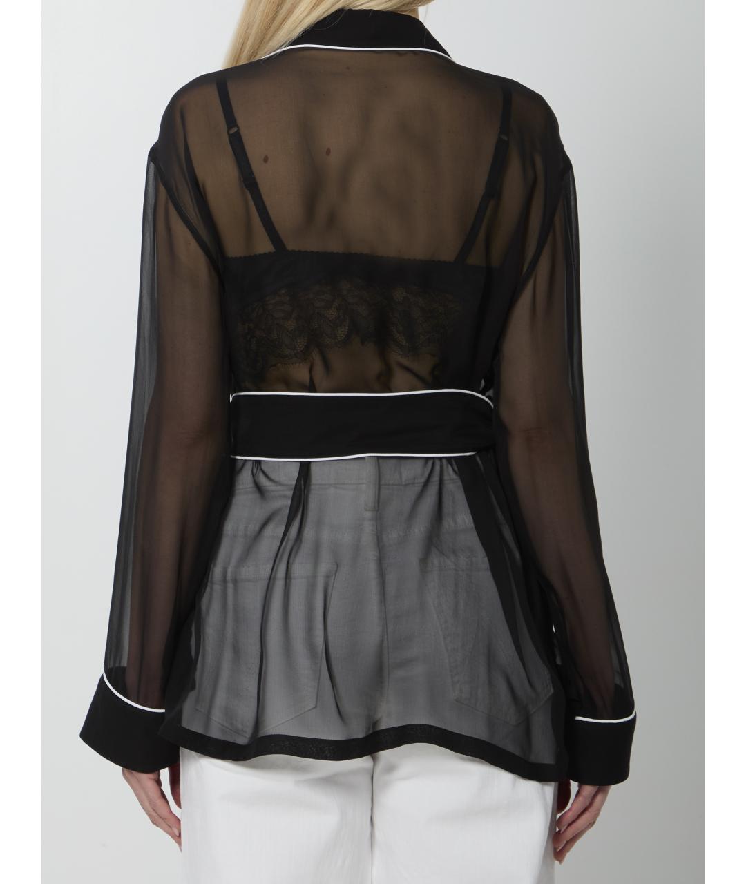 DOLCE&GABBANA Черная шелковая рубашка, фото 4