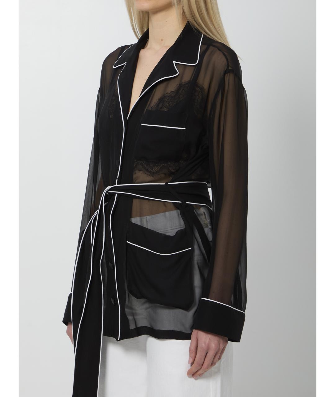 DOLCE&GABBANA Черная шелковая рубашка, фото 2