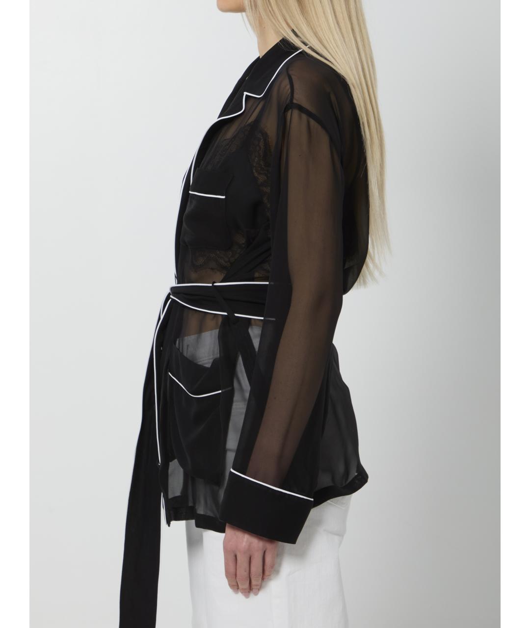 DOLCE&GABBANA Черная шелковая рубашка, фото 3