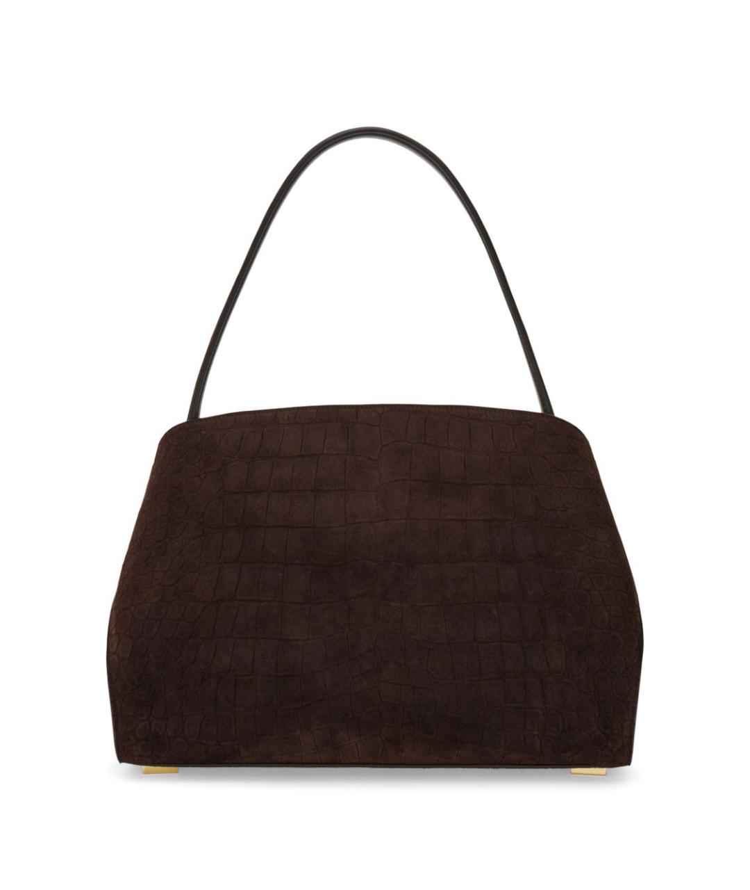 FERRAGAMO Коричневая замшевая сумка тоут, фото 3