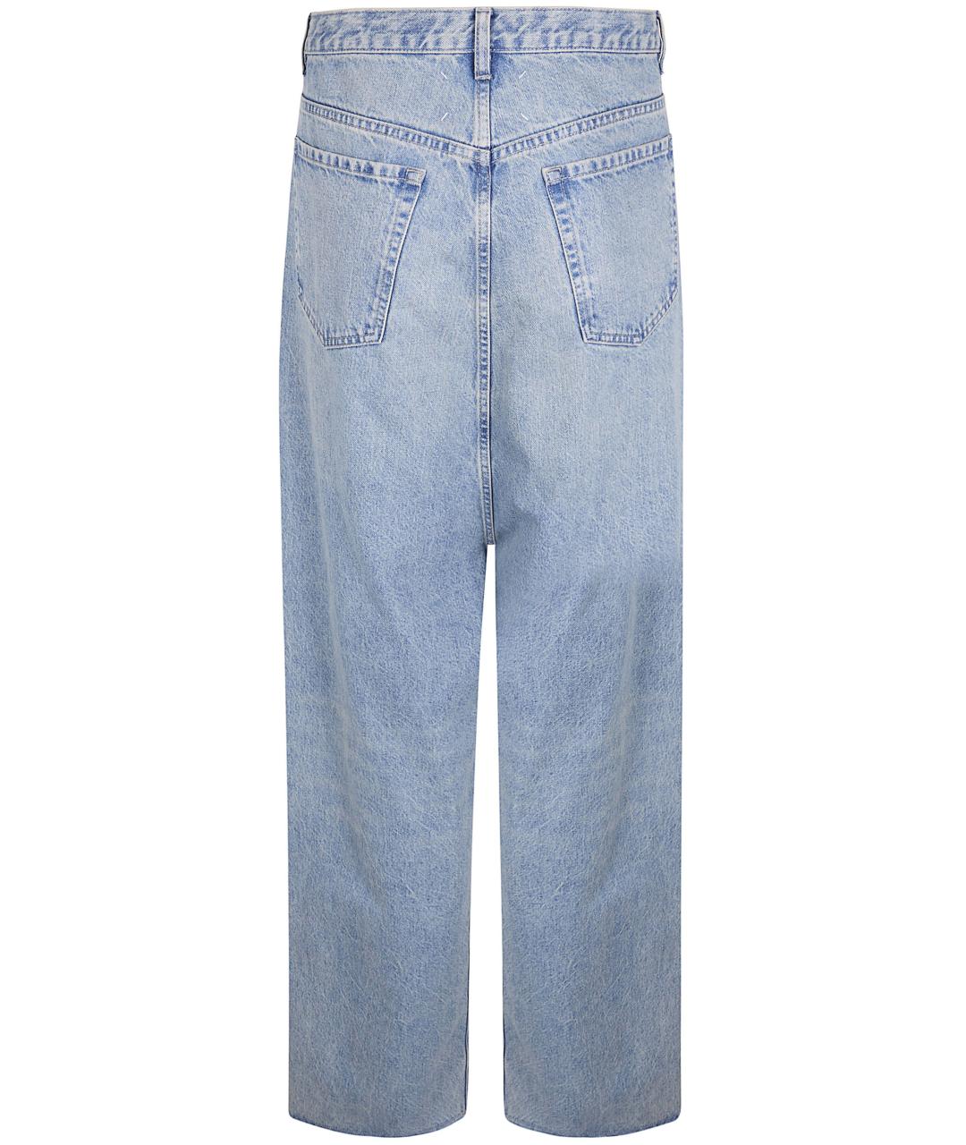 MAISON MARGIELA Голубые хлопковые прямые джинсы, фото 2