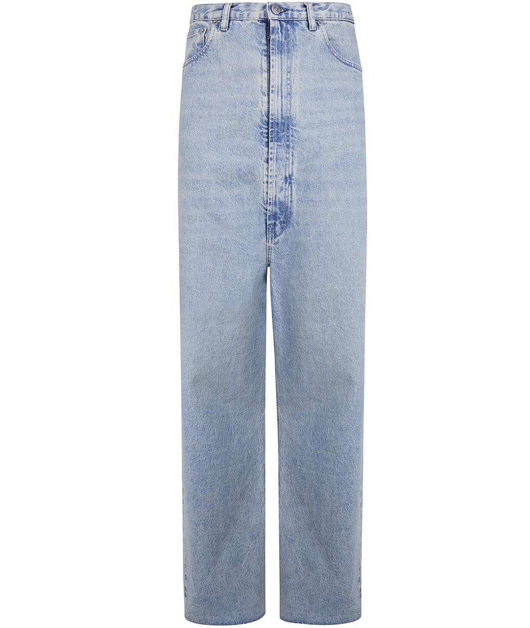 MAISON MARGIELA Голубые хлопковые прямые джинсы, фото 1