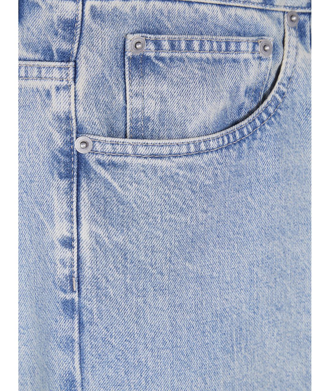 MAISON MARGIELA Голубые хлопковые прямые джинсы, фото 3