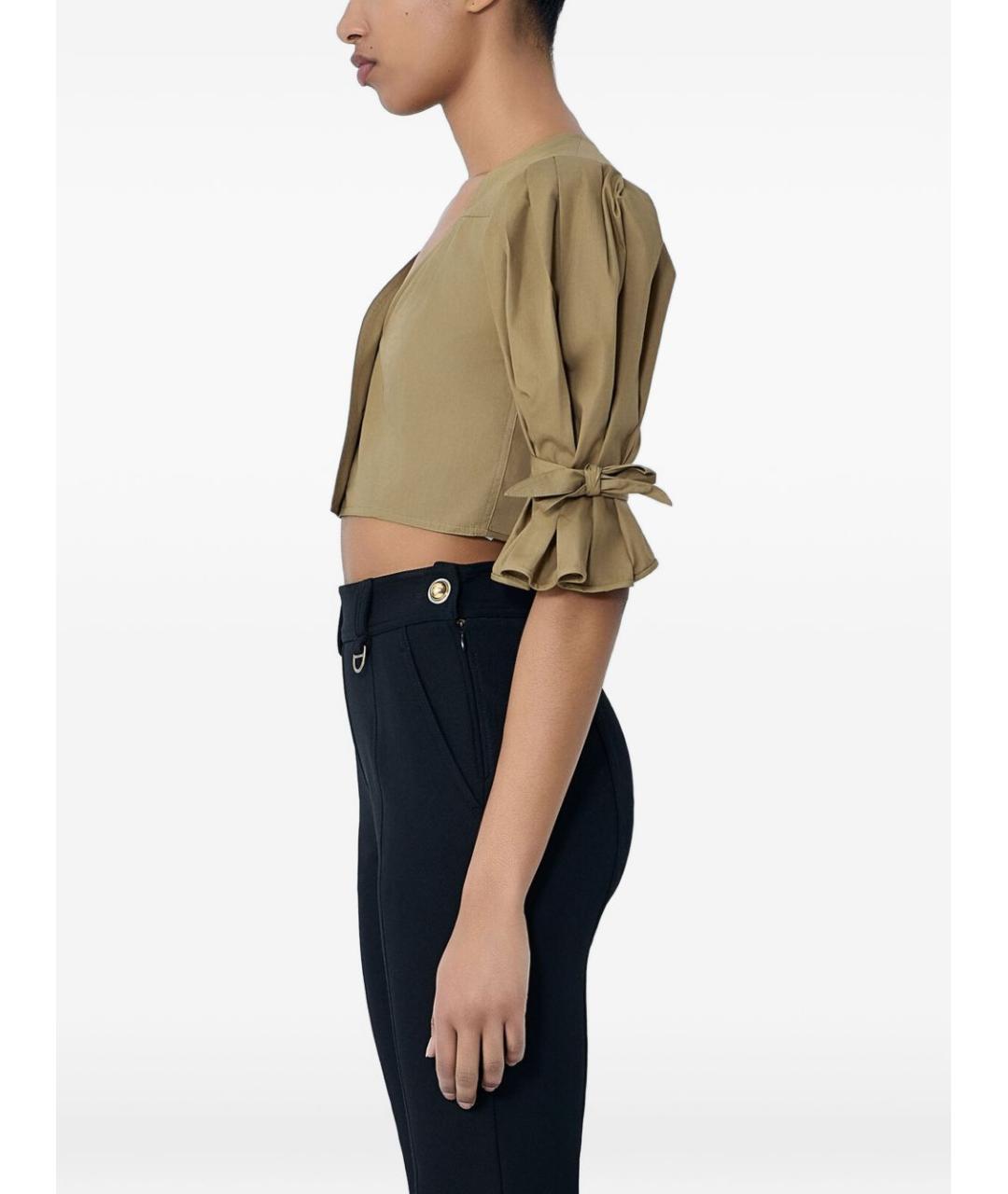 CHLOE Коричневая хлопковая футболка, фото 2