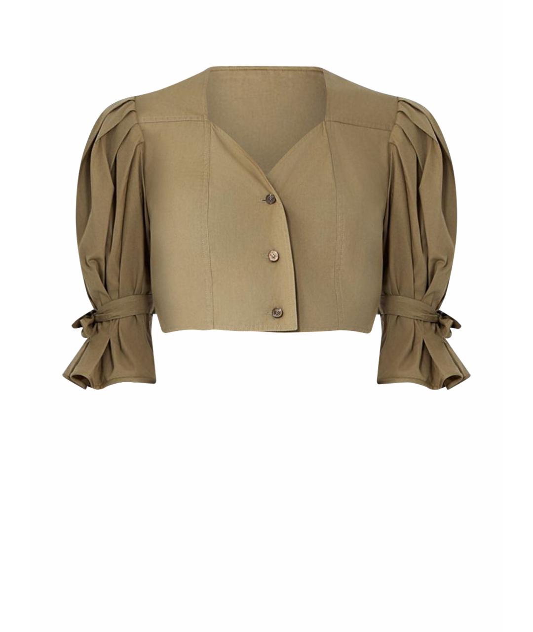 CHLOE Коричневая хлопковая футболка, фото 1