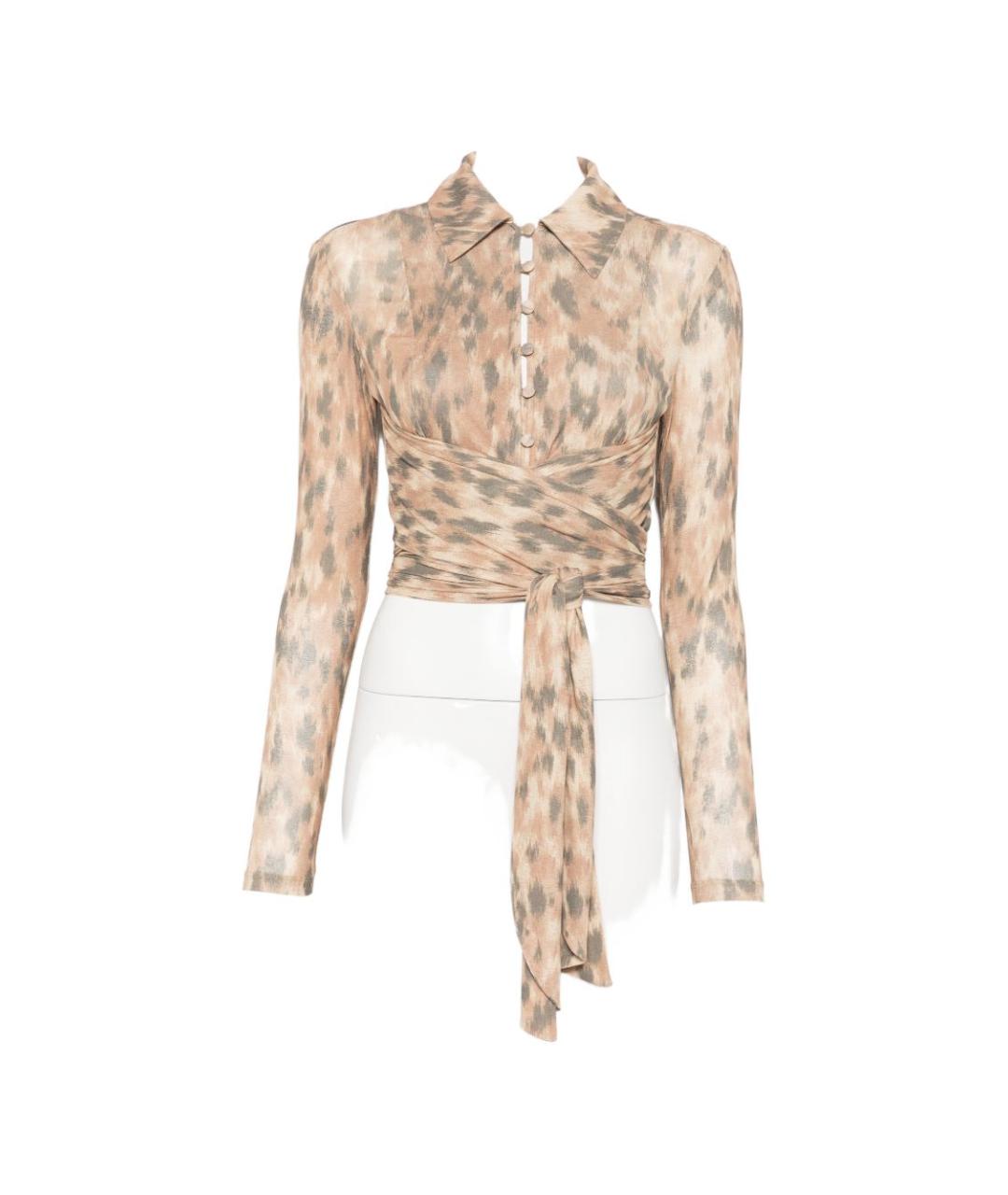 GANNI Бежевая полиэстеровая рубашка, фото 6