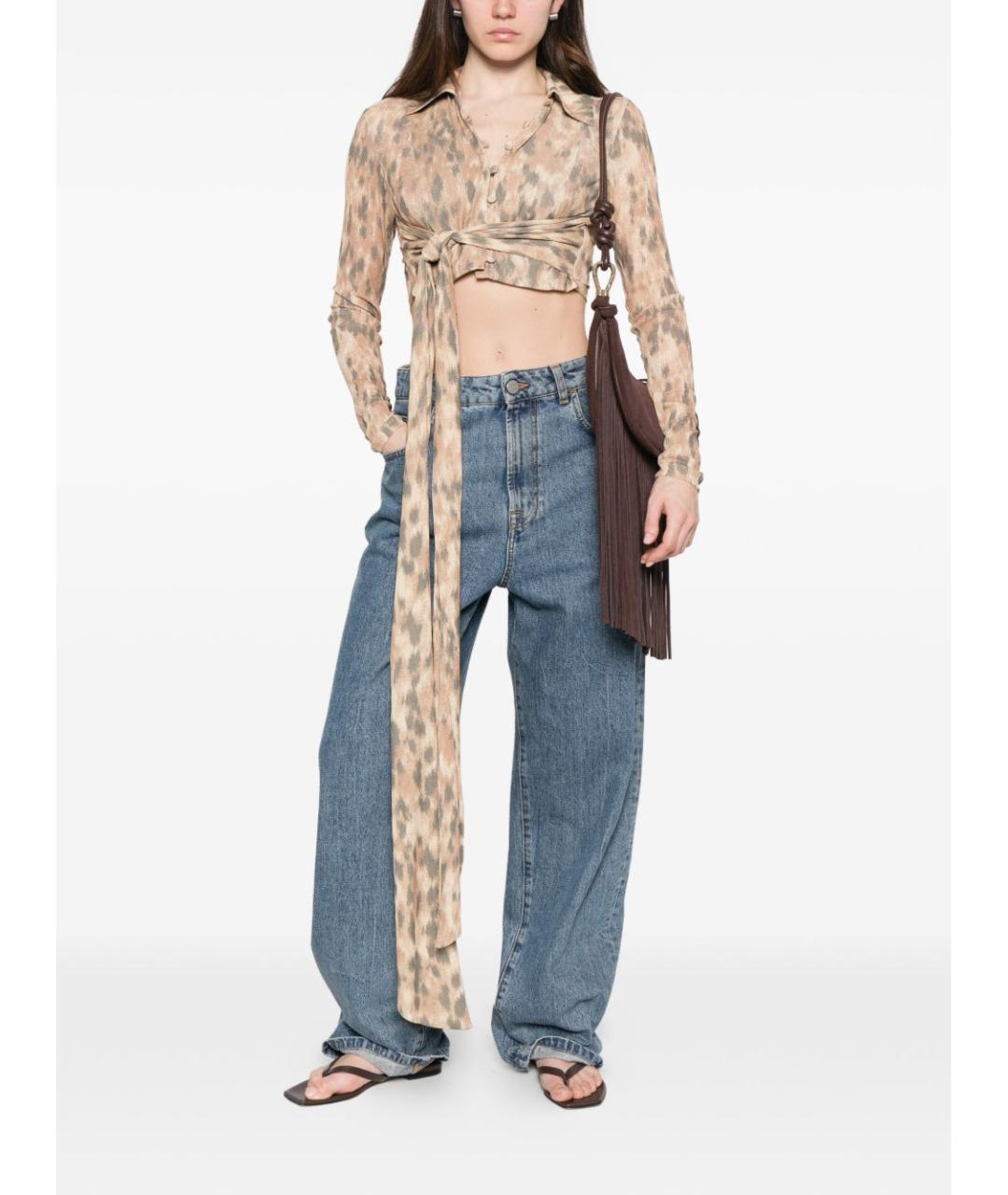 GANNI Бежевая полиэстеровая рубашка, фото 3