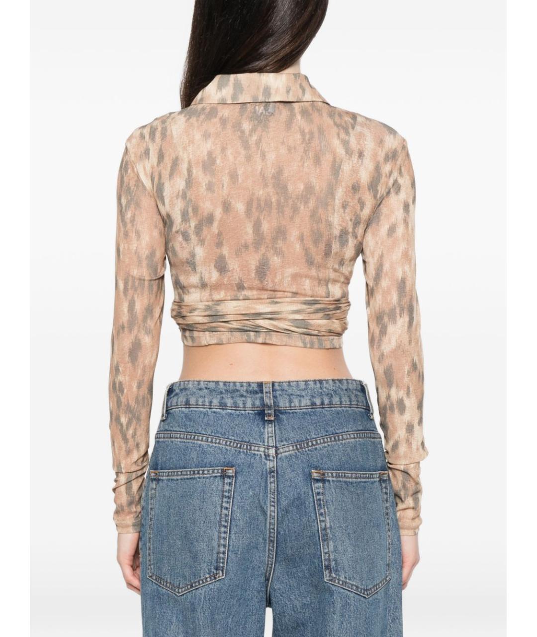 GANNI Бежевая полиэстеровая рубашка, фото 5