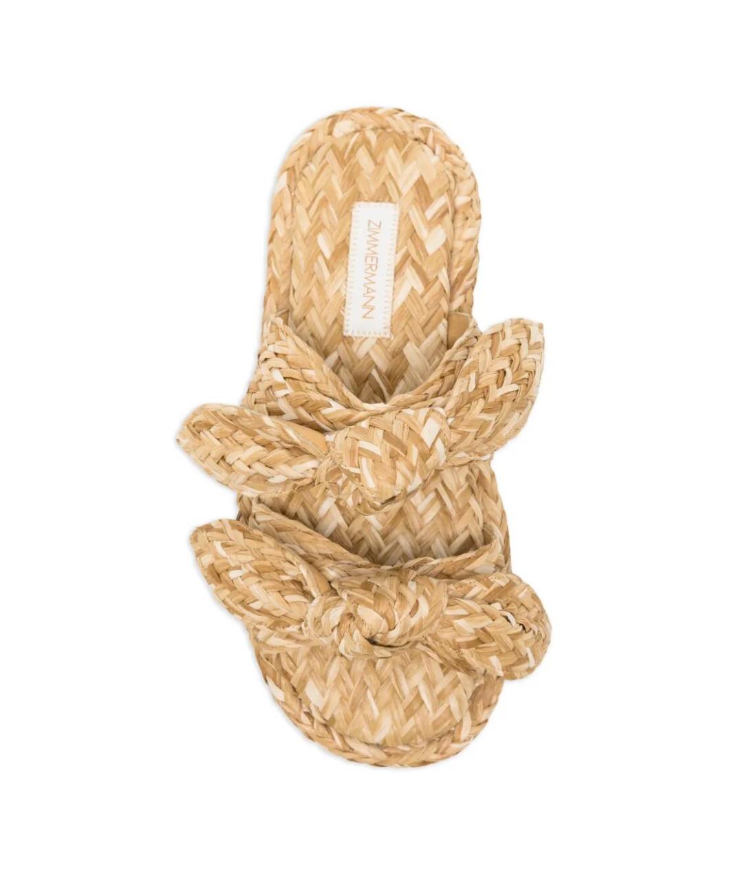 ZIMMERMANN Бежевые синтетические сандалии, фото 3