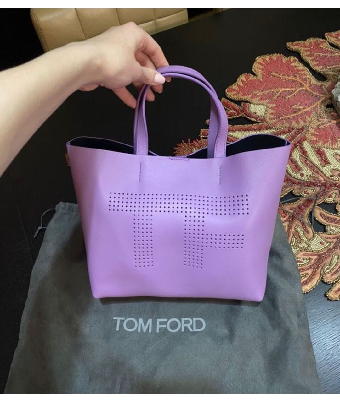 TOM FORD Розовая кожаная сумка тоут, фото 9