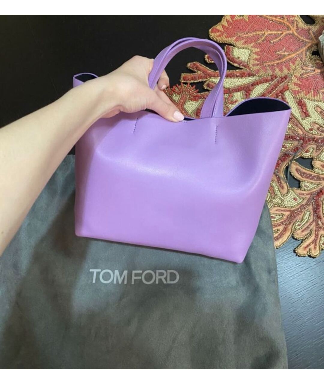 TOM FORD Розовая кожаная сумка тоут, фото 2