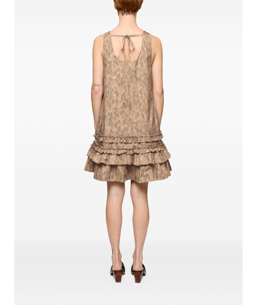 GANNI Бежевое хлопковое повседневное платье, фото 3