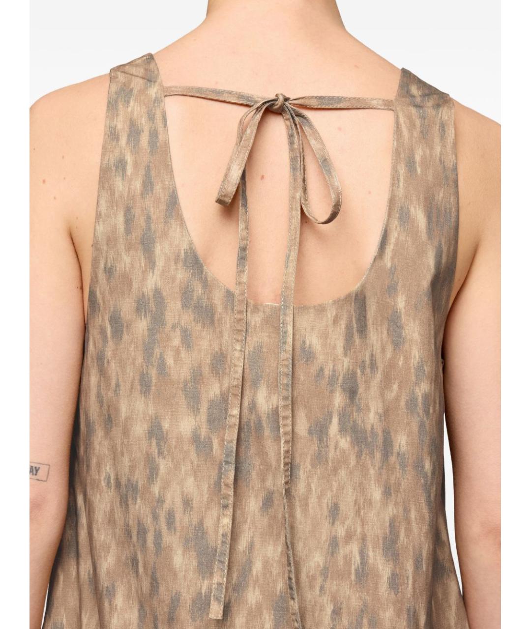 GANNI Бежевое хлопковое повседневное платье, фото 2