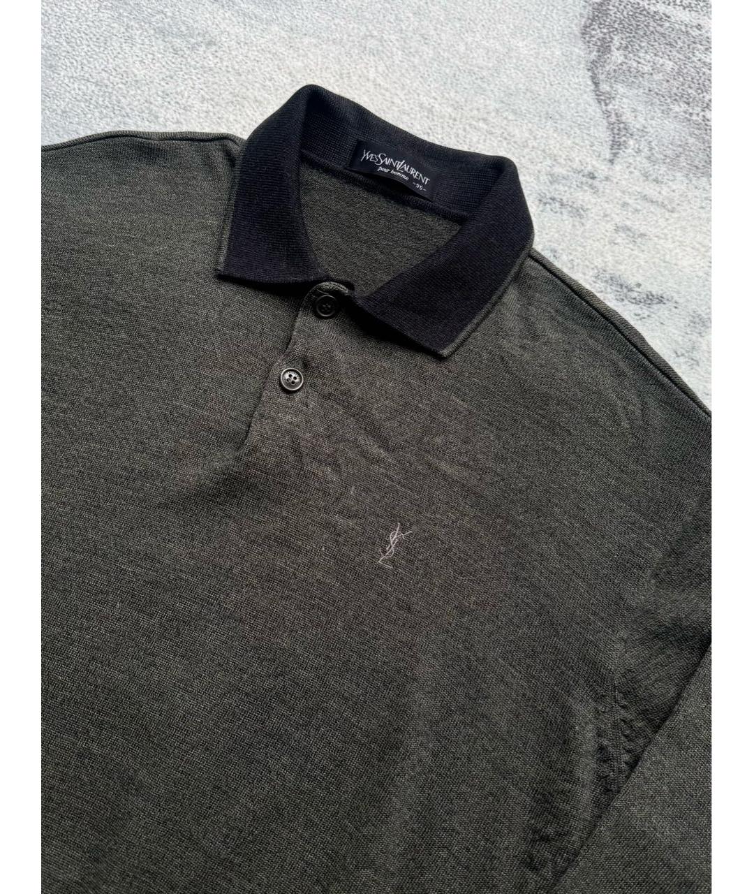 SAINT LAURENT Антрацитовый шерстяной джемпер / свитер, фото 3