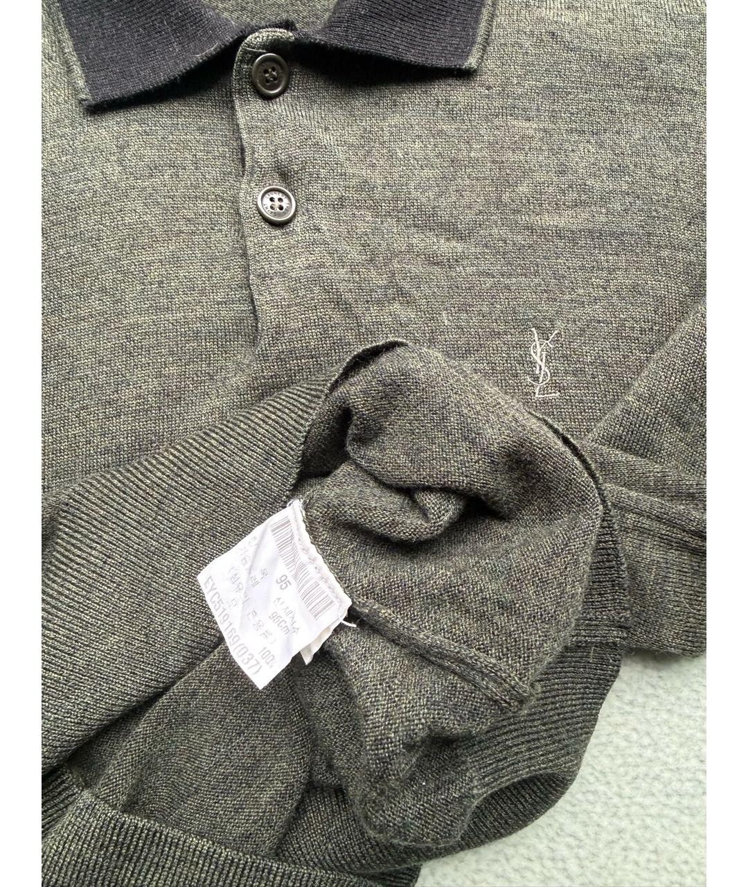 SAINT LAURENT Антрацитовый шерстяной джемпер / свитер, фото 5
