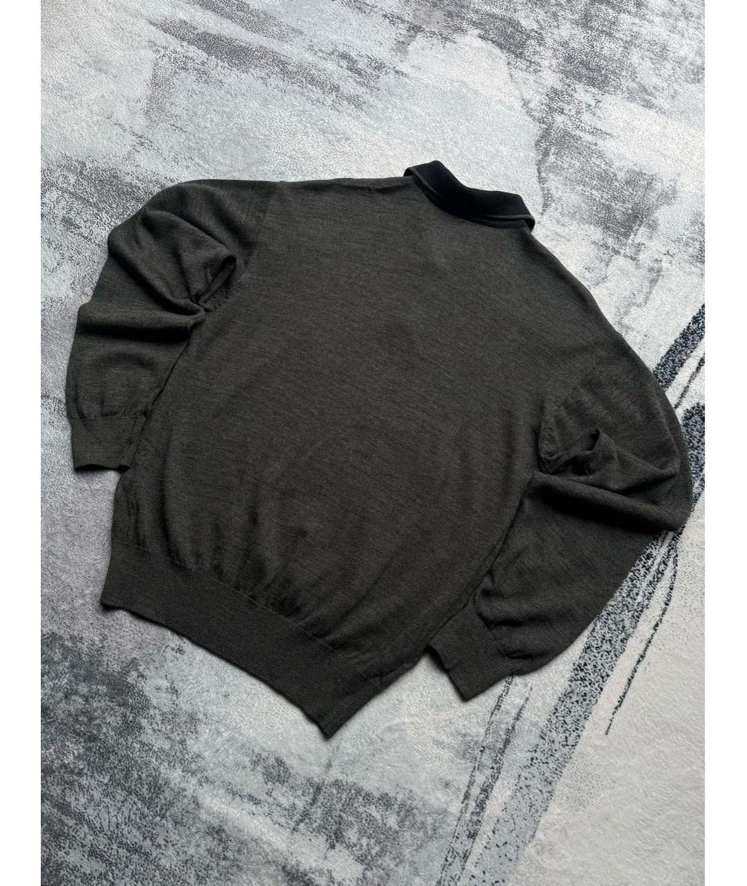 SAINT LAURENT Антрацитовый шерстяной джемпер / свитер, фото 7